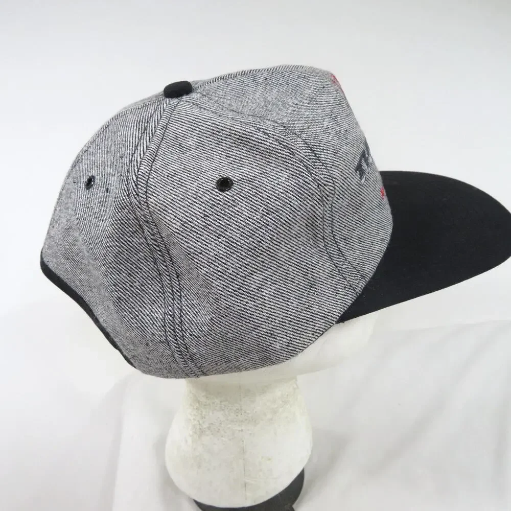 K-Products Thermolyne Flames Fire Gray Black Denim Hat Snapback